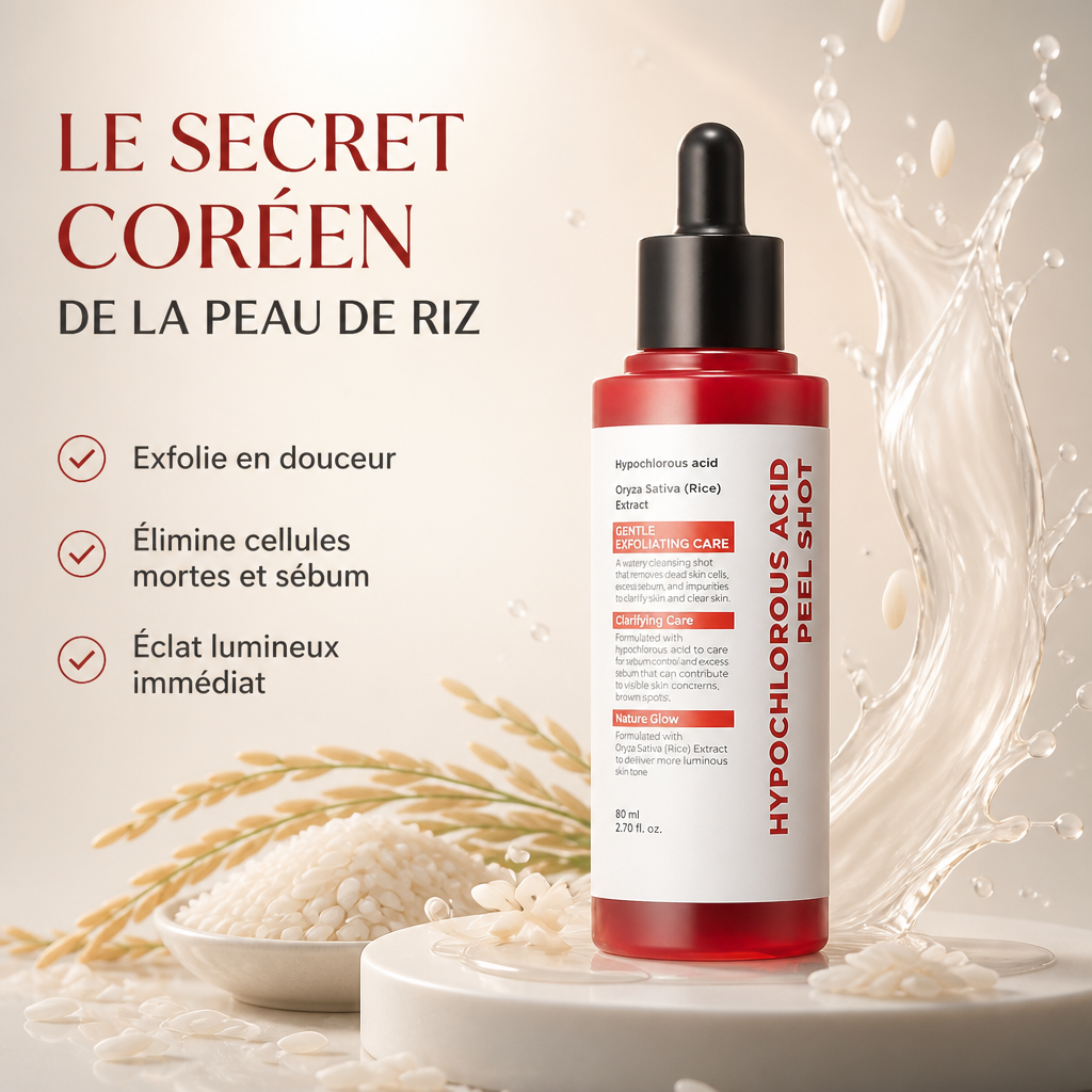 Peel Shot Coréen – Peeling Doux Visage & Corps à l'Acide Hypochloreux 80ml