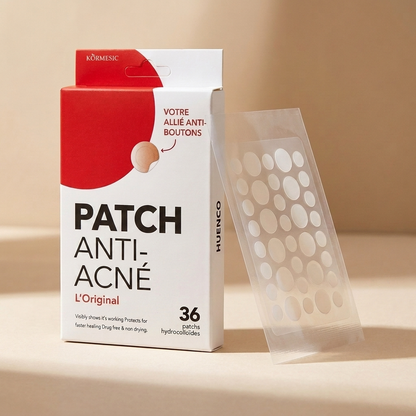 Patch Anti-Boutons Hydrocolloïde HUENCO — Boîte de 36 | Absorbe les Imperfections en 6-8h