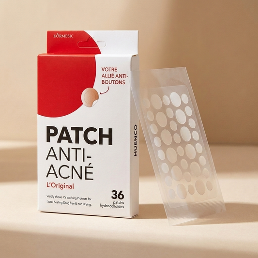 Patch Anti-Boutons Hydrocolloïde HUENCO — Boîte de 36 | Absorbe les Imperfections en 6-8h