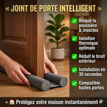 Joint de Porte Adhésif Double Face — Stop Moustiques, Poussière &amp; Bruit | Installation 2 Minutes