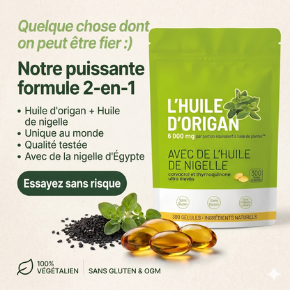 Huile d'origan — Immunité Renforcée & Ventre Léger, Chaque Jour