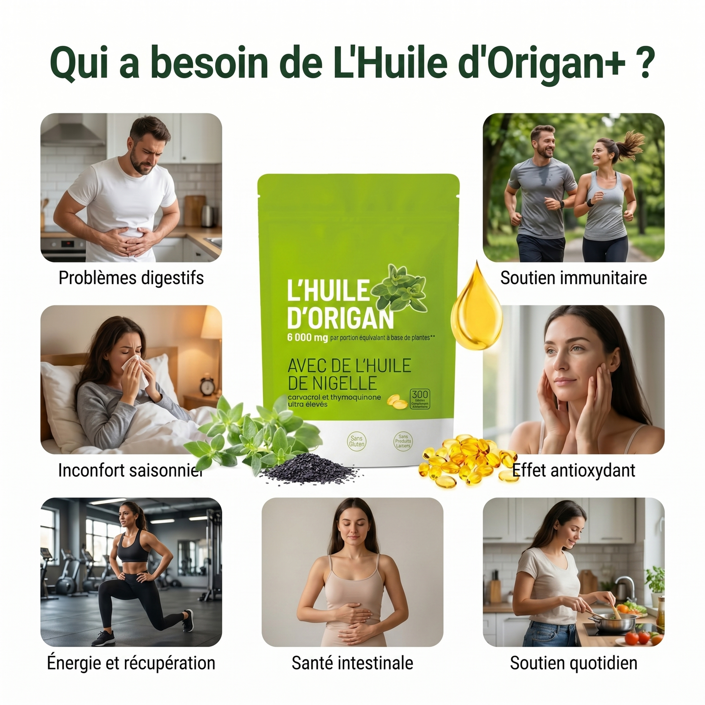 Huile d'origan — Immunité Renforcée & Ventre Léger, Chaque Jour