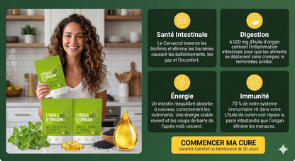 Huile d'origan — Immunité Renforcée & Ventre Léger, Chaque Jour