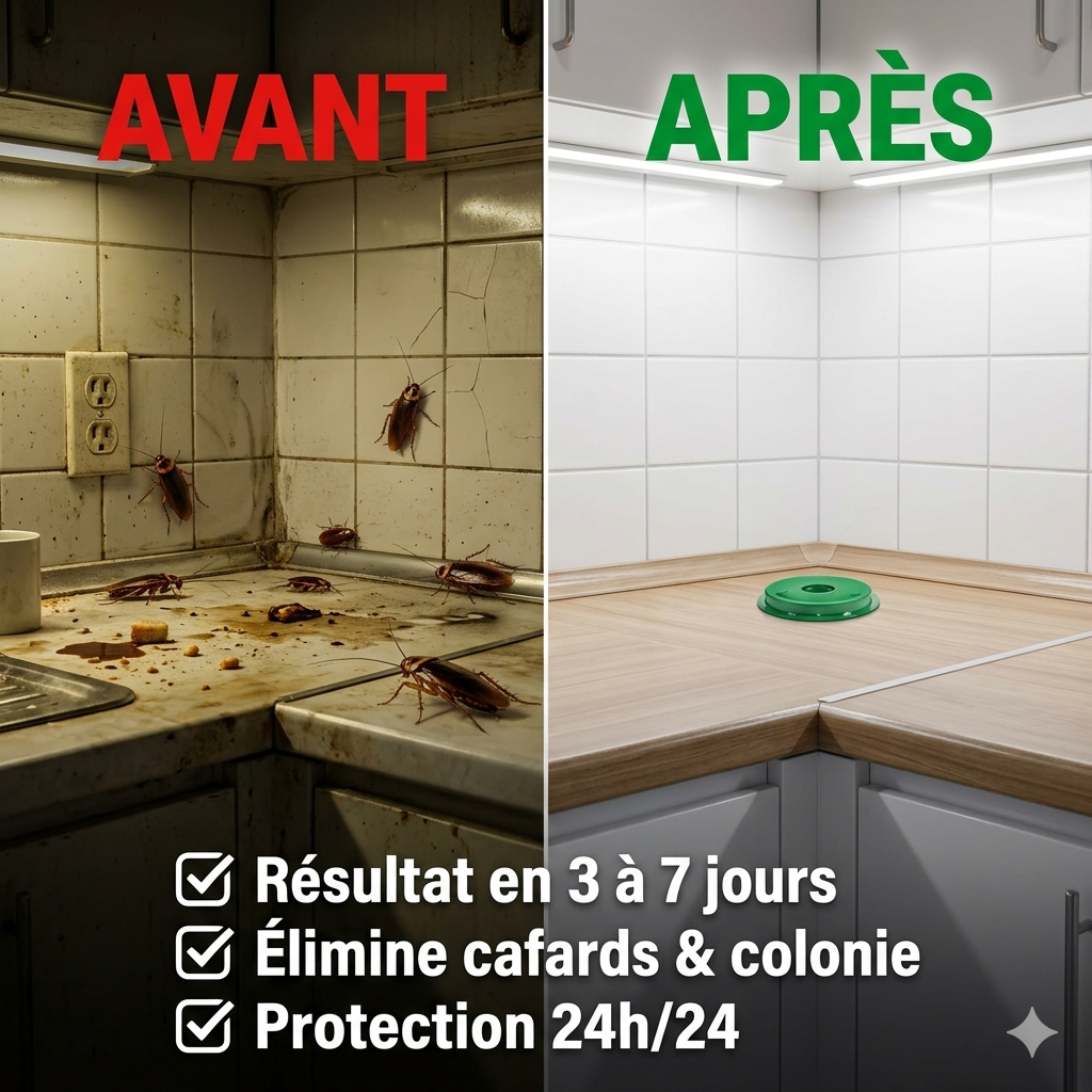 "Fini les Cafards en 3 Jours — Gel Anti-Cafard Professionnel, Sans Odeur, Sans Danger pour Tes Enfants"