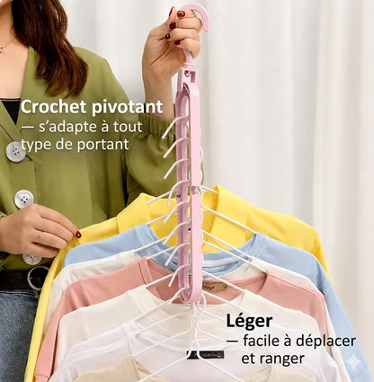 Cintre Magique 9-en-1 : Libérez 80% d'Espace dans votre Dressing !