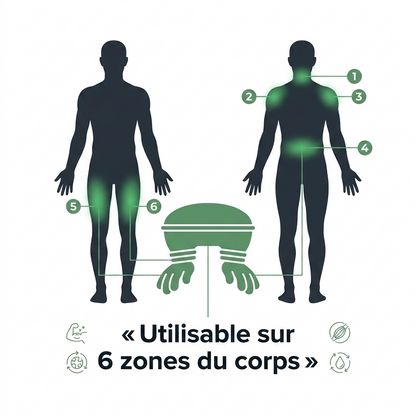 Masseur Électrique Intelligent — Soulagement Instantané  des Douleurs de Dos, Nuque & Corps | 6 Têtes Rotatives
