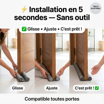 Joint de Porte Adhésif Double Face — Stop Moustiques, Poussière &amp; Bruit | Installation 2 Minutes