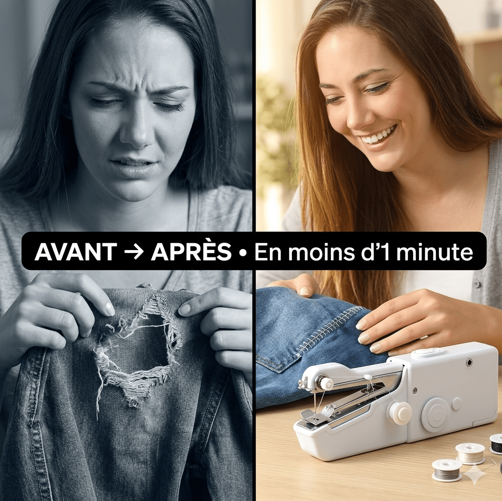 🪡 Machine à Coudre Portable — Réparez N’importe Quel Tissu en 30 Secondes, Sans Expérience