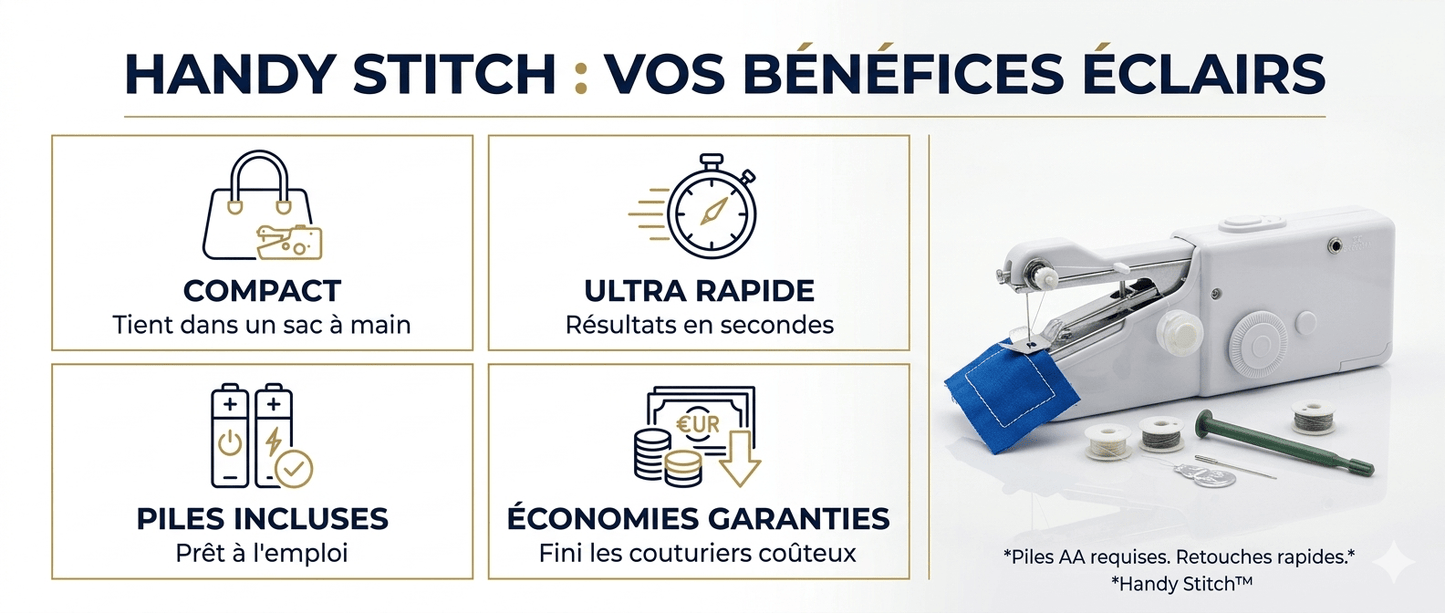 🪡 Machine à Coudre Portable — Réparez N’importe Quel Tissu en 30 Secondes, Sans Expérience