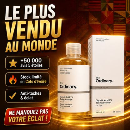 The Ordinary Glycolic Acid 7% Toning Solution 240ml – Éclat & Anti-Taches