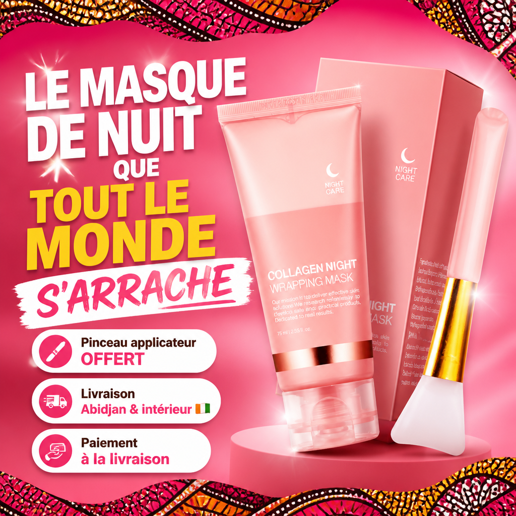 Masque de Nuit Collagène 75ml – Hydratation Intense & Effet Repulpant