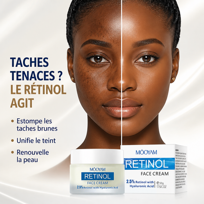 Crème Rétinol 2,5% + Acide Hyaluronique – Anti-Rides & Fermeté 50g