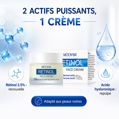 Crème Rétinol 2,5% + Acide Hyaluronique – Anti-Rides & Fermeté 50g