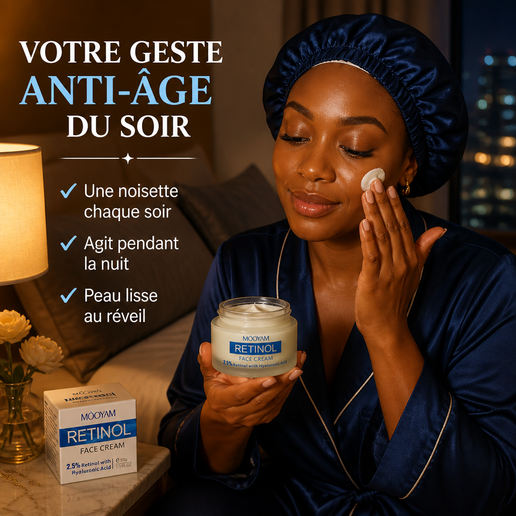 Crème Rétinol 2,5% + Acide Hyaluronique – Anti-Rides & Fermeté 50g