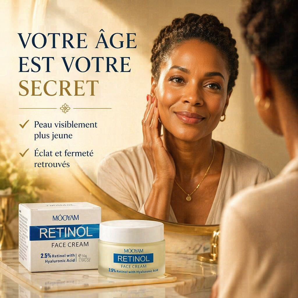 Crème Rétinol 2,5% + Acide Hyaluronique – Anti-Rides & Fermeté 50g