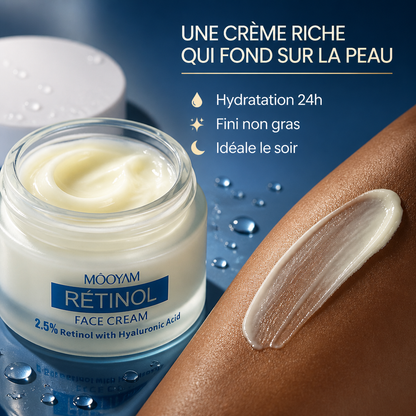 Crème Rétinol 2,5% + Acide Hyaluronique – Anti-Rides & Fermeté 50g
