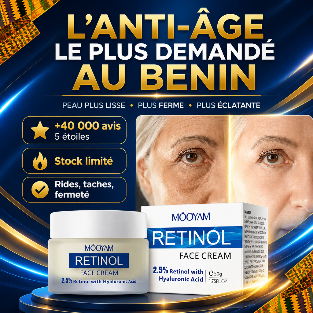 Crème Rétinol 2,5% + Acide Hyaluronique – Anti-Rides & Fermeté 50g