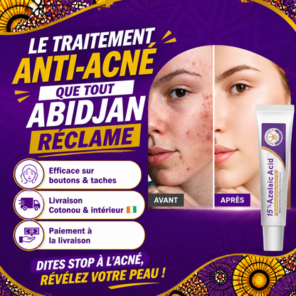 Acide Azélaïque 15% – Crème Anti-Boutons & Anti-Taches (Niacinamide + Vit. C)