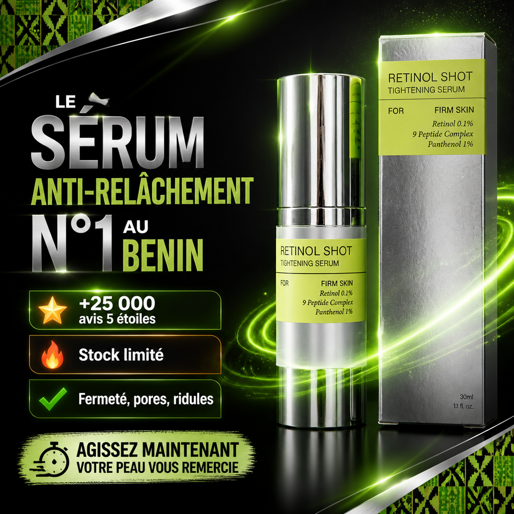 Retinol Shot – Sérum Tenseur Rétinol & 9 Peptides – Effet Lifting 30ml