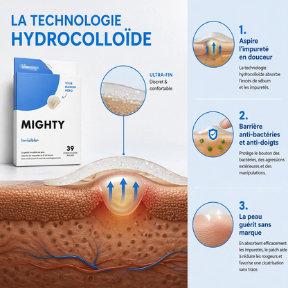 MIGHTY Invisible+ – 39 Patchs Hydrocolloïdes Anti-Boutons Invisibles