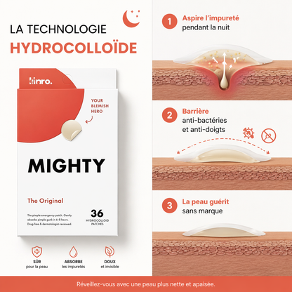 Patch Anti-Boutons Hydrocolloïde HUENCO — Boîte de 36 | Absorbe les Imperfections en 6-8h