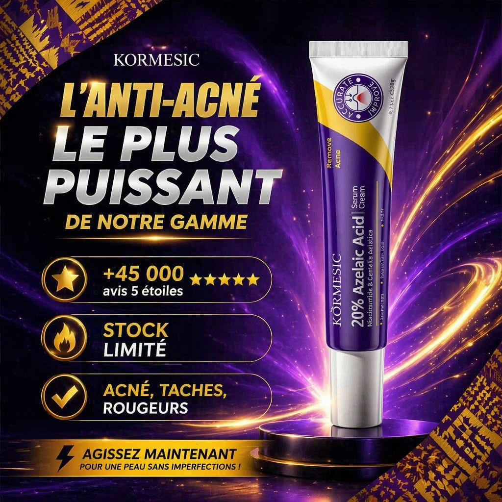 Acide Azélaïque 20% – Concentration Maximale Acné & Taches Résistantes