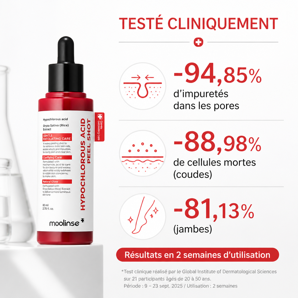 Peel Shot Coréen – Peeling Doux Visage & Corps à l'Acide Hypochloreux 80ml