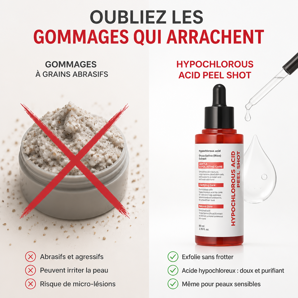 Peel Shot Coréen – Peeling Doux Visage & Corps à l'Acide Hypochloreux 80ml
