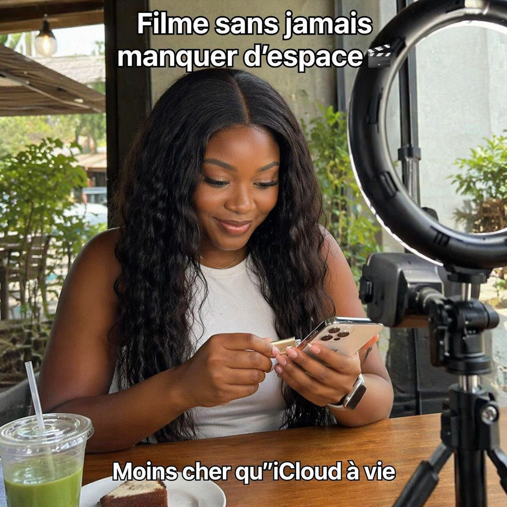 Clé USB OTG 3-en-1 pour iPhone & Android — Libérez votre mémoire en 2 minutes | 64 Go