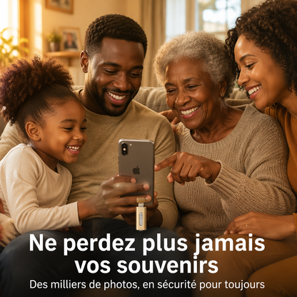 Clé USB OTG 3-en-1 pour iPhone & Android — Libérez votre mémoire en 2 minutes | 64 Go